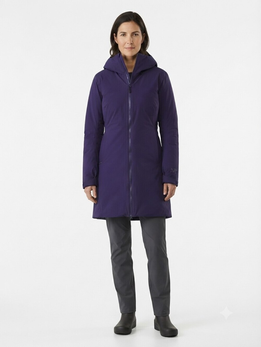 Arc'teryx Women's Sylva Parka Windstopper Insulated Coat Deep Purple Blue S